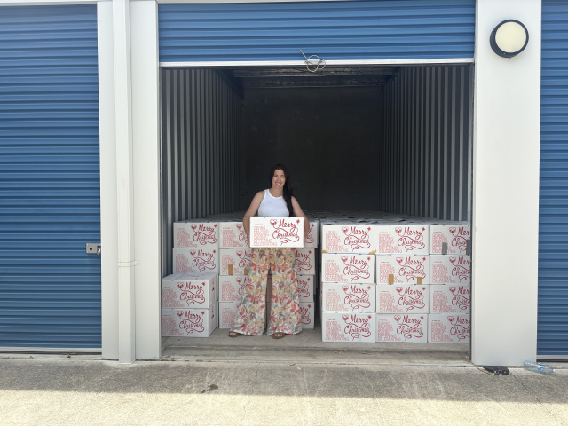 Michelle with boxes